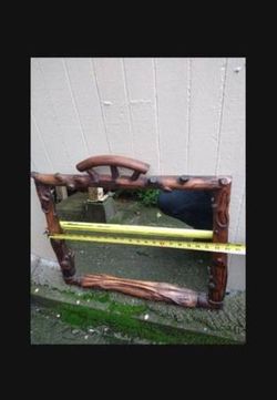 Hand Crafted Mirror (Carved wood mirror) Folk Art