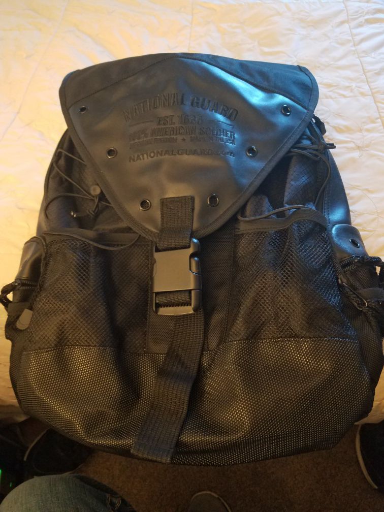 National Guard leather backpack