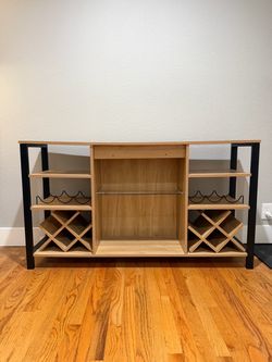 Bar Cabinet with Wine Rack and Shelves