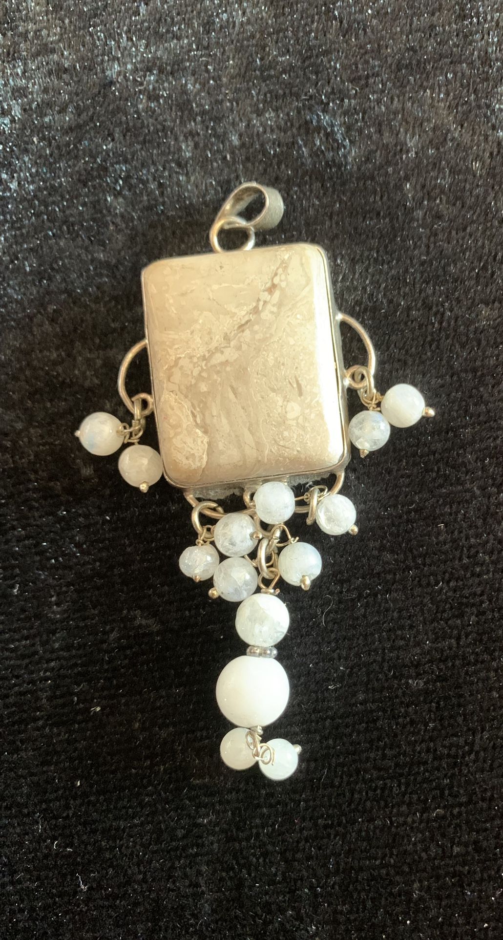 Vintage Sterling & Moonstone Gemstone Pendant