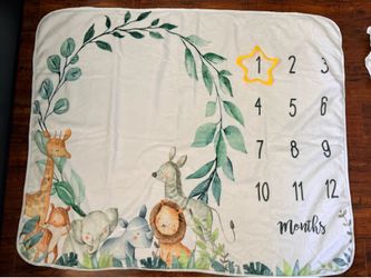Jungle milestone baby blanket