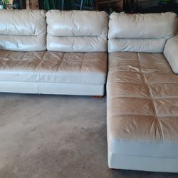 Leather Couch with Chaise