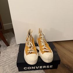 Converse Chuck Taylor All Star yellow platform high top trainers