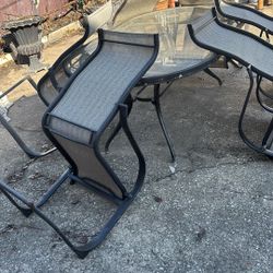 Outside Table Set 6 Chairs No Umbrella 