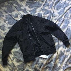 BLACK BOMBER JACKET (Large) NEW