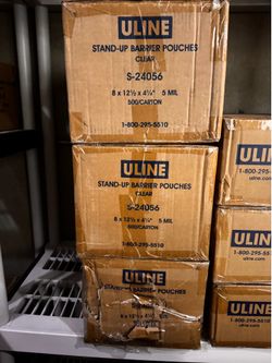 ULINE S-24056 Stand Up Barrier Pouches 500 Count New Sealed