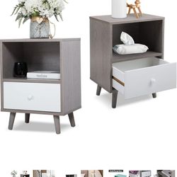 Set of 2 Modern Nightstand Beside End Table