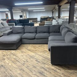 Delivery Available gray U shape sectional couch