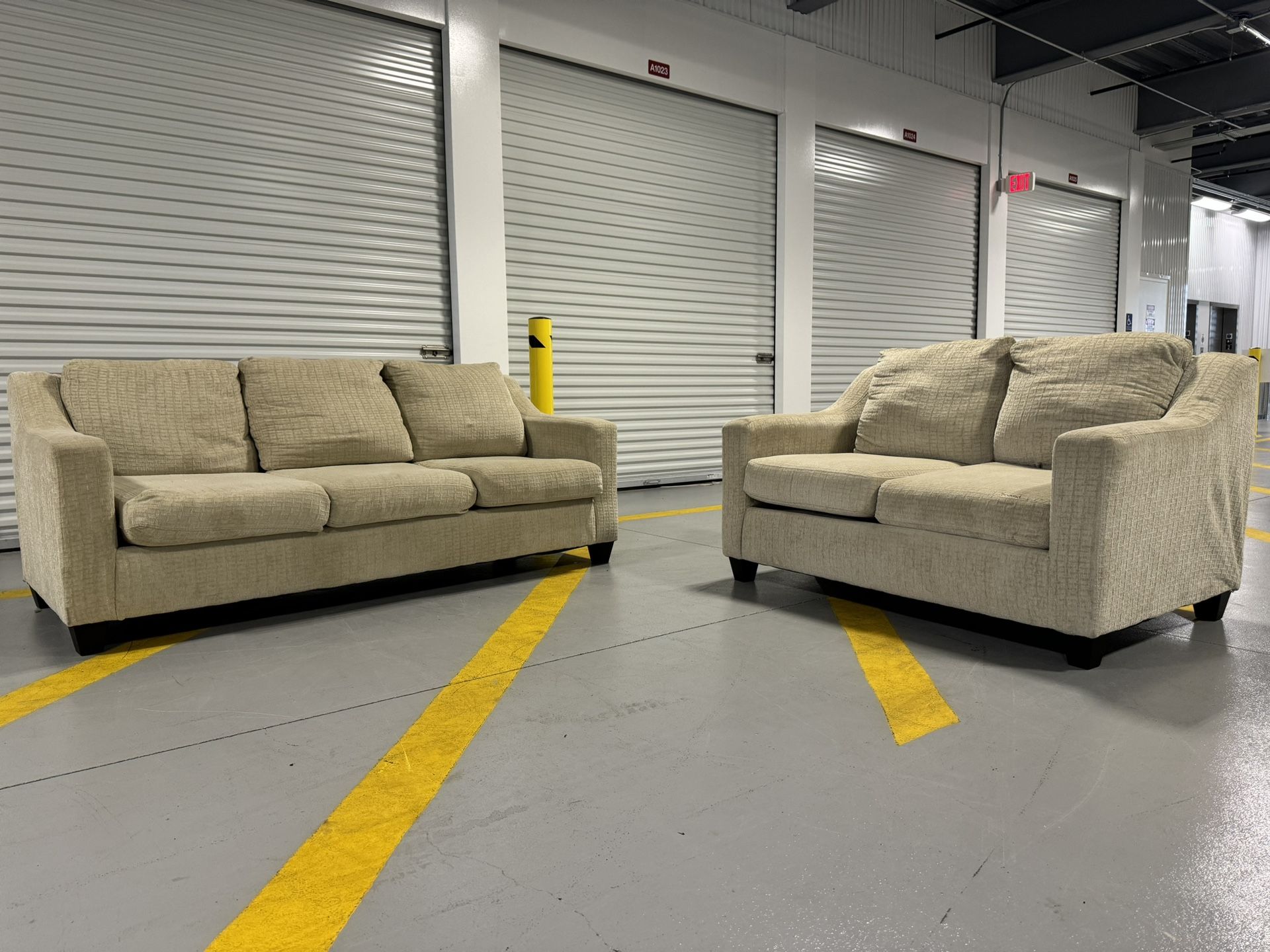 Cream, Couch And Loveseat, Living Room Furniture Set
