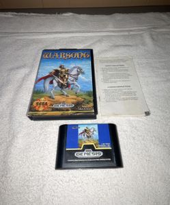 Warsong (Sega Genesis 1991) - Tested/Working - Complete In Box w/ Hang Tab Case