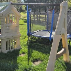 Children swing and slide playset