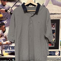 Whispering Pines Golf Club Fairway & Green Striped Golf Polo Men’s Size XL Navy