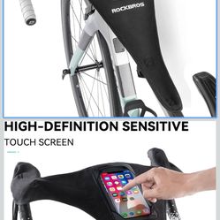 NEW ROCKBROS Bike Sweat Guard Road Bike Sweat Net Bicycle Trainer Roller Sweat Absorb Guard Strap Net Cover Bike Frame Sweat Guard with Phone Pouch TP