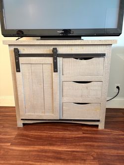 Farmhouse TV Stand with Barn Door