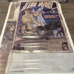 NOS Vintage  Star Wars 1982 Movie Poster One Sheet Style D George Lucas Rolled 