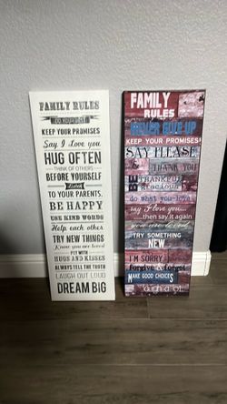 Canvas signs 3’ x 1’ like new