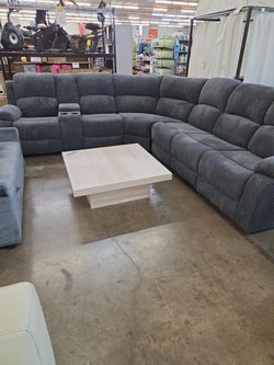 Dark Gray Corduroy Sectional