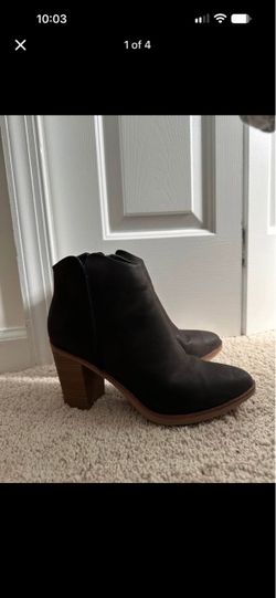 Black Leather Heeled Ankle Boots