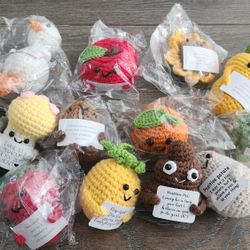 Hand Crochet Positive Inspirational Dolls Fruit Veggie Animal 