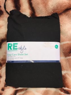 Brand new black twin sheet set