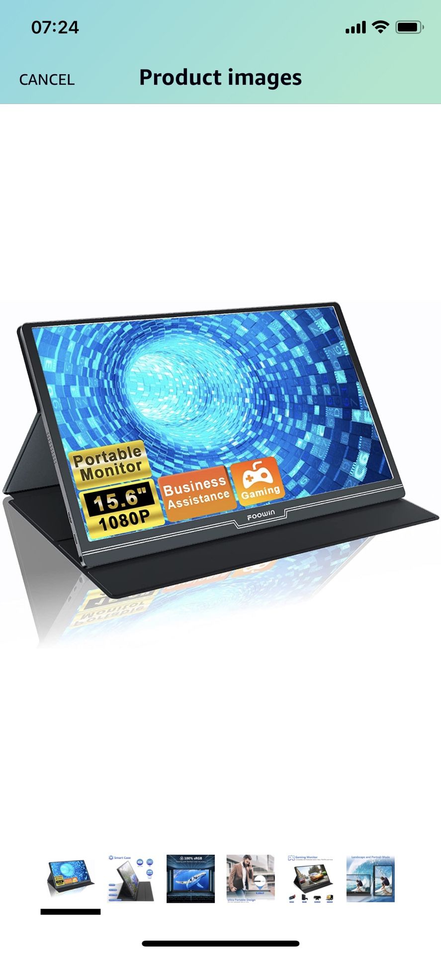 Foowin Portable Monitor 15.6 Inch 100% SRGB 1080P Gaming Monitor FHD Portable Laptop Monitor 1920 x 1080 IPS 178° Screen Eye Care Display with HDMI US