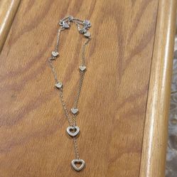Tiffany & Co. Heart Link Dangle Chain Bracelet 925 Sterling Silver