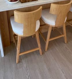 Bar stools - wood set of 2