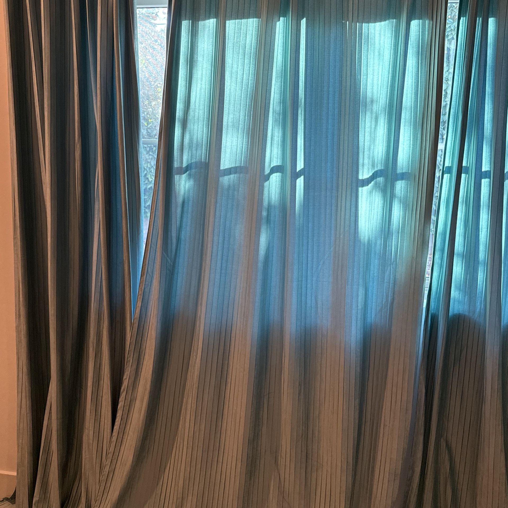 IKEA Eldtorn Turquoise Grey Curtains