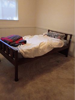 Dark Wood Twin Bed Frame