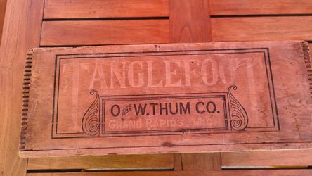 Vintage Tanglefoot Wooden Crate