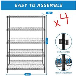 Black Shelves 48" L x 18" W x 72" H