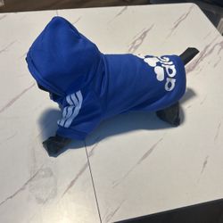Blue Adidog Hoodie For Small Dog/Puppies 