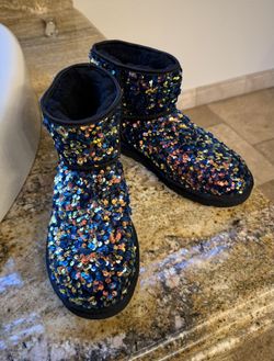 Ugg Boots - Black With Multicolored Sparkles