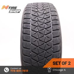 Pair of 2 Used  9/32  Winter  235/60R18  107S  Bridgestone  Blizzak DM-V2
