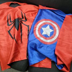 Marvel Superhero Capes: Spiderman and Captain America 