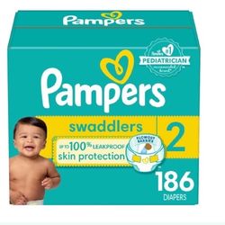 Pampers Baby Diapers - Swaddlers - Size 2, 186 Count