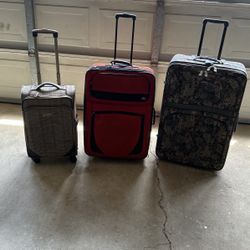 SUITCASES-Luggage, 2-Lrg $25.-ea. & 1-Med $15.- $65.00