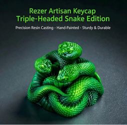 Razer Triple‑Headed Snake 3D Resin Artisan Single Mechanical Keyboard Keycap
