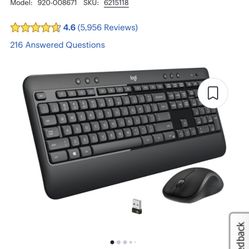 Advanced MK540  Logitech Wireless Keyboard & Mouse