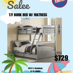 T/F Bunk Bed W/Mattress $50 dollars down ask me how?