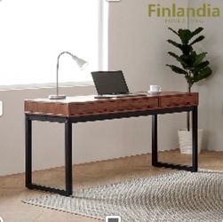 Desk and bookshelf