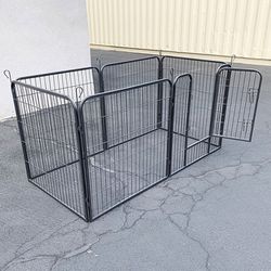 (NEW) $70 Heavy Duty 6-Panel Dog Playpen, Each Panel 32” Tall X 32” Wide Pet Exercise Fence Crate Kennel Gate 