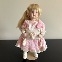 Moments Treasured Flower Girl Porcelain Doll 11 Inch