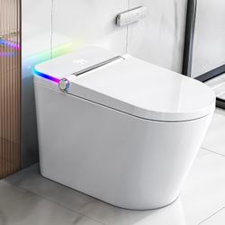 Loniko U5 Smart Toilet with Bidet - Tankless, Heated Seat, Auto Open/Close Lid, 256-Color LED