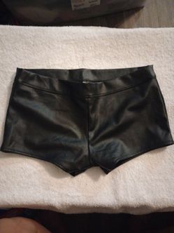 Black Faux Leather Mini Shorts