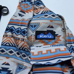 Womens KAVU Aztec Rope Sling Crossbody Backpack Bag Orange Blue 