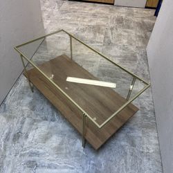 Metal Gold And Glass Coffee Table 