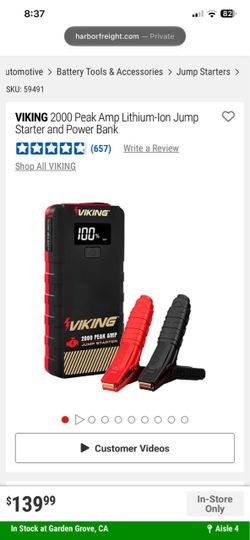 Viking portable lithium ion jump starter / power bank
