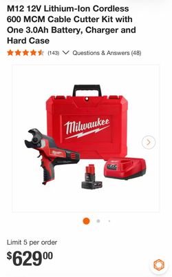 Milwaukee 12v Cable Cutter