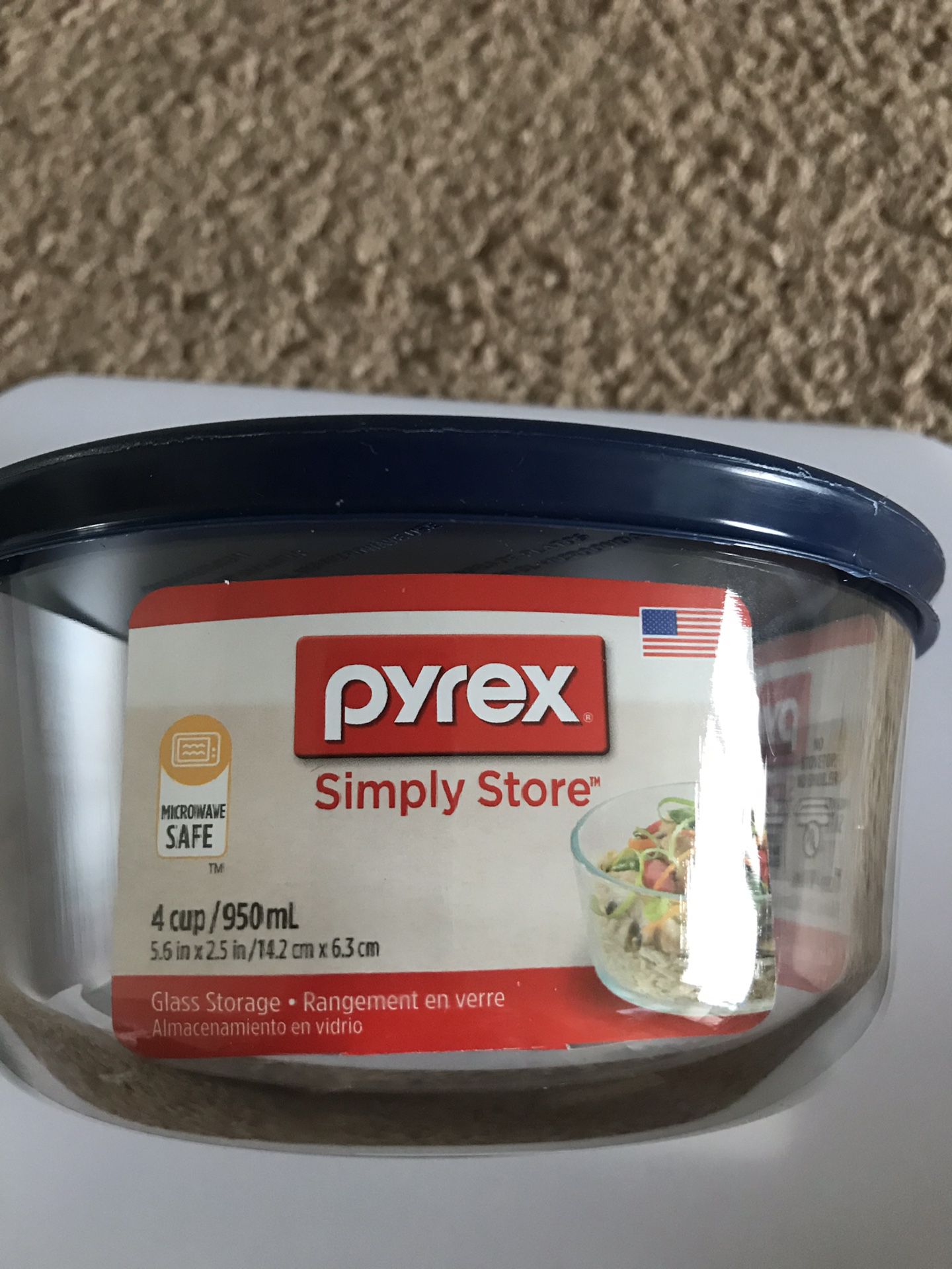 4 Cup Pyrex Mixing Bowl-Brand New Never Used Sealed Pack.